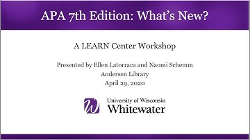 APA 7th Edition: What’s New & How Reference Librarians Can Help