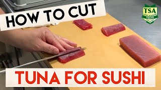 How to Cut TUNA for Sushi @tokyosushiacademyenglishcourse by Tokyo Sushi Academy English Course / 東京すしアカデミー英語コース 62,004 views 2 years ago 5 minutes, 31 seconds