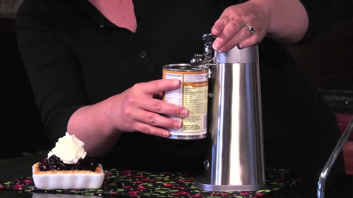 How to use an electric can opener  Cuisinart model CCO-50BKN is used for  the demo 