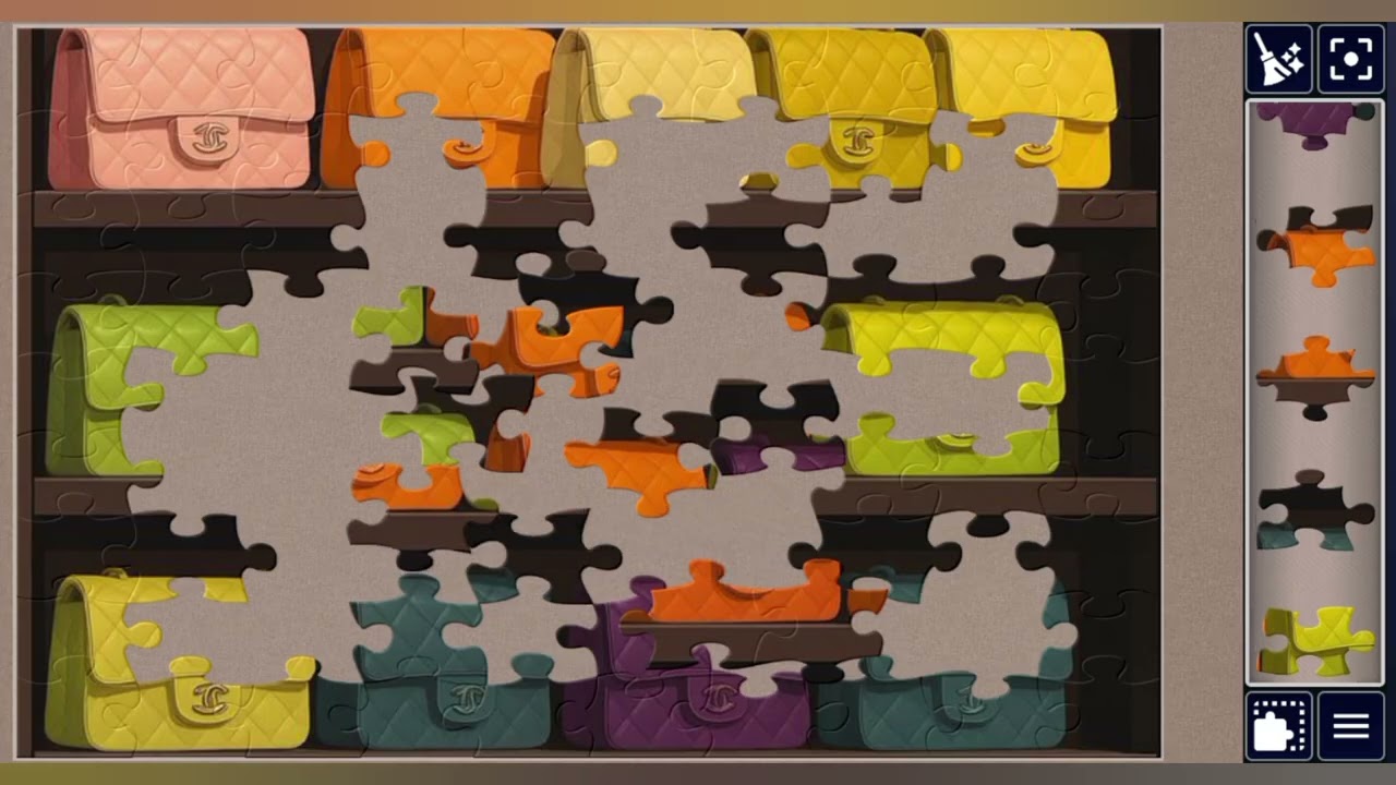 Stylish Stack of Quilted Bags👜💼🌈🧩 Colorful jigsaw puzzle 🧩//@jigsawpuzzle45