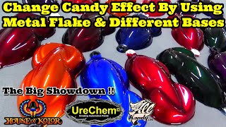How To Spray Candy Over Metal Flake In Intercoat Clear / Binder THE EFFECT OF DIFFERENT BASE COLORS