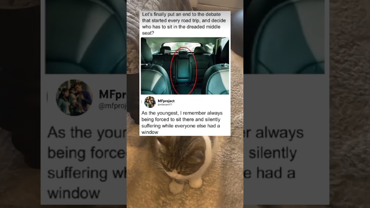 Who has to sit in the middle seat in a road trip?