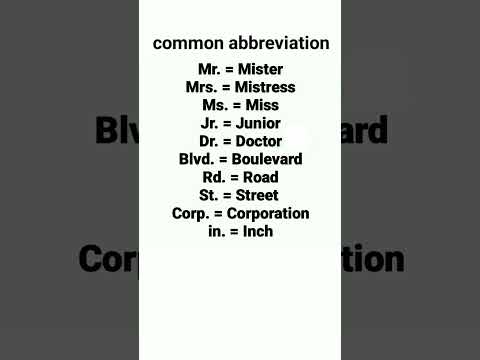 common abbreviations in