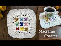 DIY Macrame Square Tea Coaster Tutorial | Step by step for beginners |Table decor |Handmade #coaster