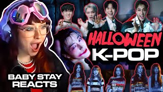 REACTING TO HALLOWEEN THEMED KPOP!? (Ateez, Red Velvet, Stray Kids) || BABY STAY REACTS