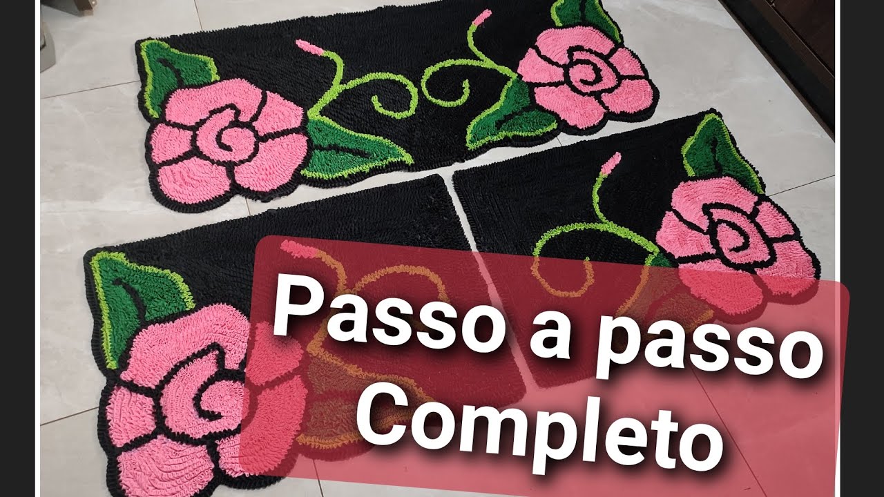 Tapete frufru flores Rosas passo a passo completo para iniciantes