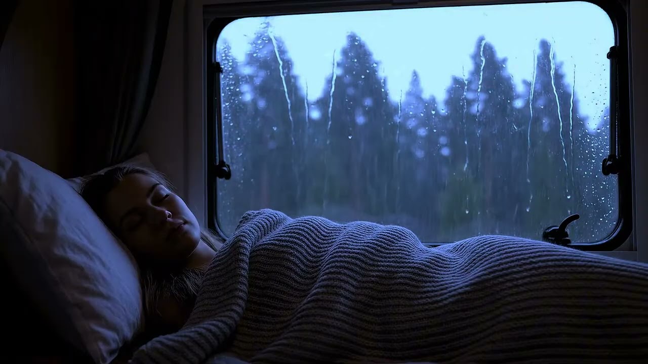 Rain on Window with Gentle Thunder | Relaxing Ambience for Rest