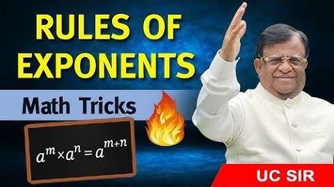 Struggling with Exponents! Learn All Rules with simple #tricks  in #video  Quick #maths  by U C Sir