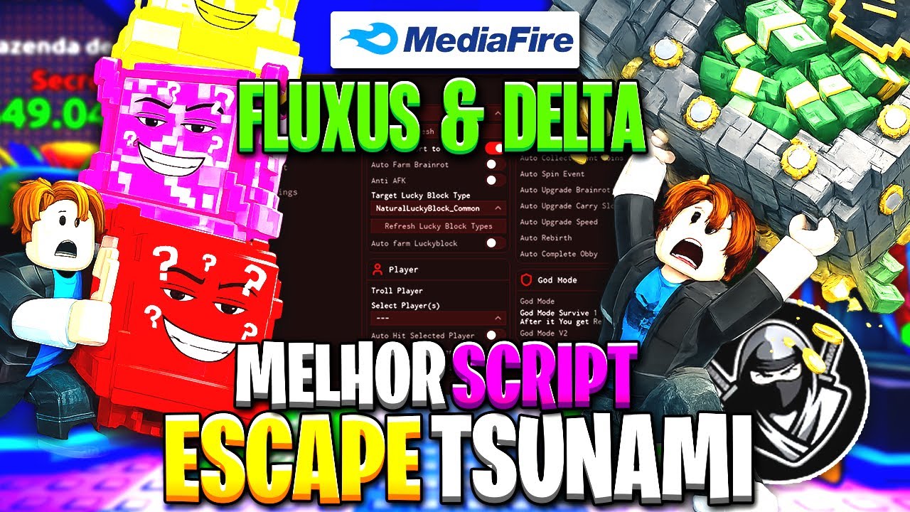SCRIPT Escape Tsunami Roblox: GodMode e Auto Farm (SEM KEY) 2026