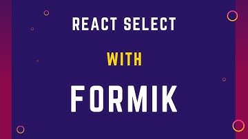 React Select with Formik | Formik Select Tutorial
