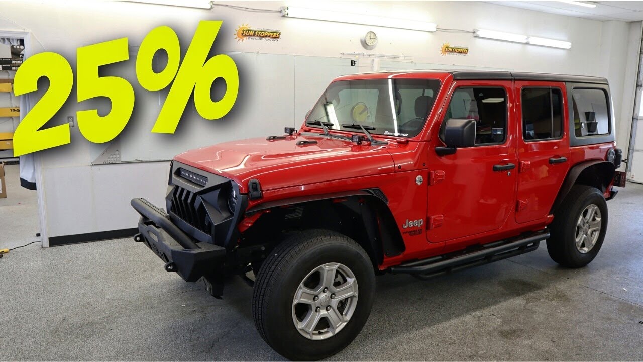 Window Tint Comparison! | 25% vs. Stock | Jeep Wrangler - YouTube