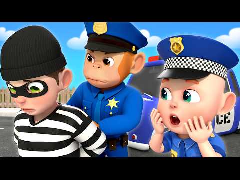 Monkey Police Chase the Thief🚔🐵| Police Song | Rosoo Nursery Rhymes