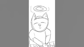 Keyboard cat Art #shorts #drawing #cat #keyboardcat #catlover #kitten #funny #art  #drawing #loop 2