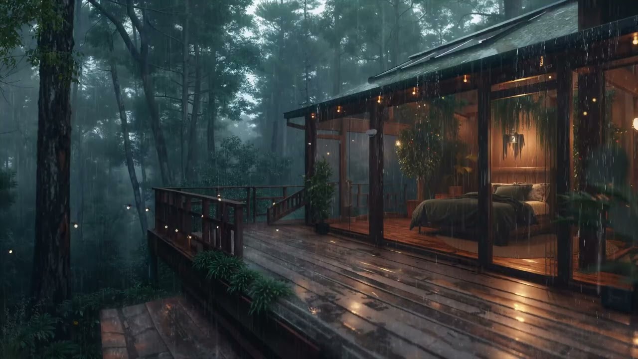 Rain Sounds for Sleeping 🌧️ ASMR Forest Cabin Ambience for Deep Sleep & Insomnia Relief