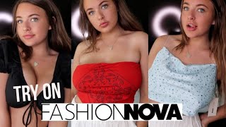 trying fashion nova vintage crop tops, shorts and dresses TRY ON HAUL