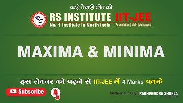 #Maxima&minima #mathematics By RAGHVENDRA SHUKLA Sir | Best IIT Coaching In Kanpur