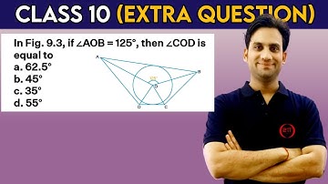 In the figure 9.3, if ∠AOB = 125°, then ∠COD is equal to