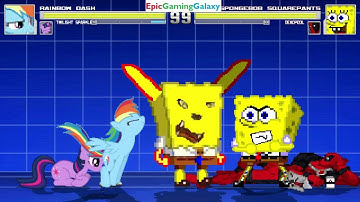 Rainbow Dash And Twilight Sparkle VS SpongeBob SquarePants And Deadpool In A MUGEN Match / Battle