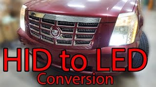 20072014 Cadillac Escalade Yukon Silverado HID to LED Conversion