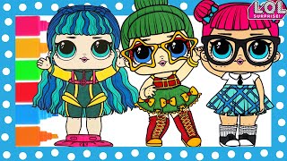 LOL Surprise Dolls Coloring Book Pages Tinsel, Scuba Babe, Majorette Surprise! | HAPPILY SNOWBALL