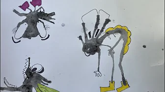 Blown Ink Monsters