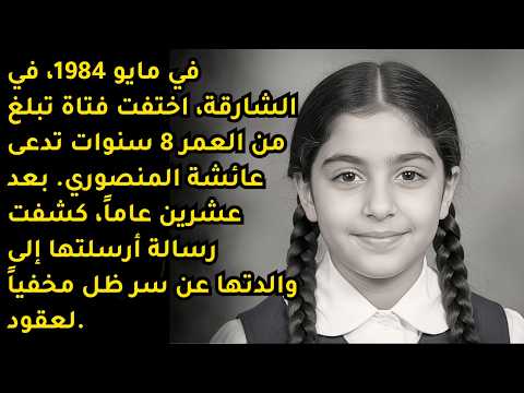 في مايو 1984 بالشارقة اختفت عائشة المنصوري ذات 8 أعوام وبعد 20 سنة ظهرت رسالة كشفت السر