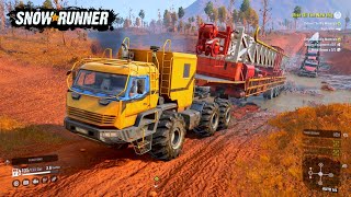 Azov 4220 Antarctic 6x6 Powerful Heavy hauling in a forest SnowRunner | Thrustmaster TX #373