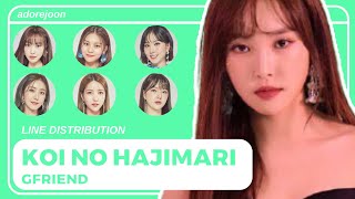 [REQUESTED] GFRIEND - KOI NO HAJIMARI (Beginning of Love) (line distribution) ||| adorejoon