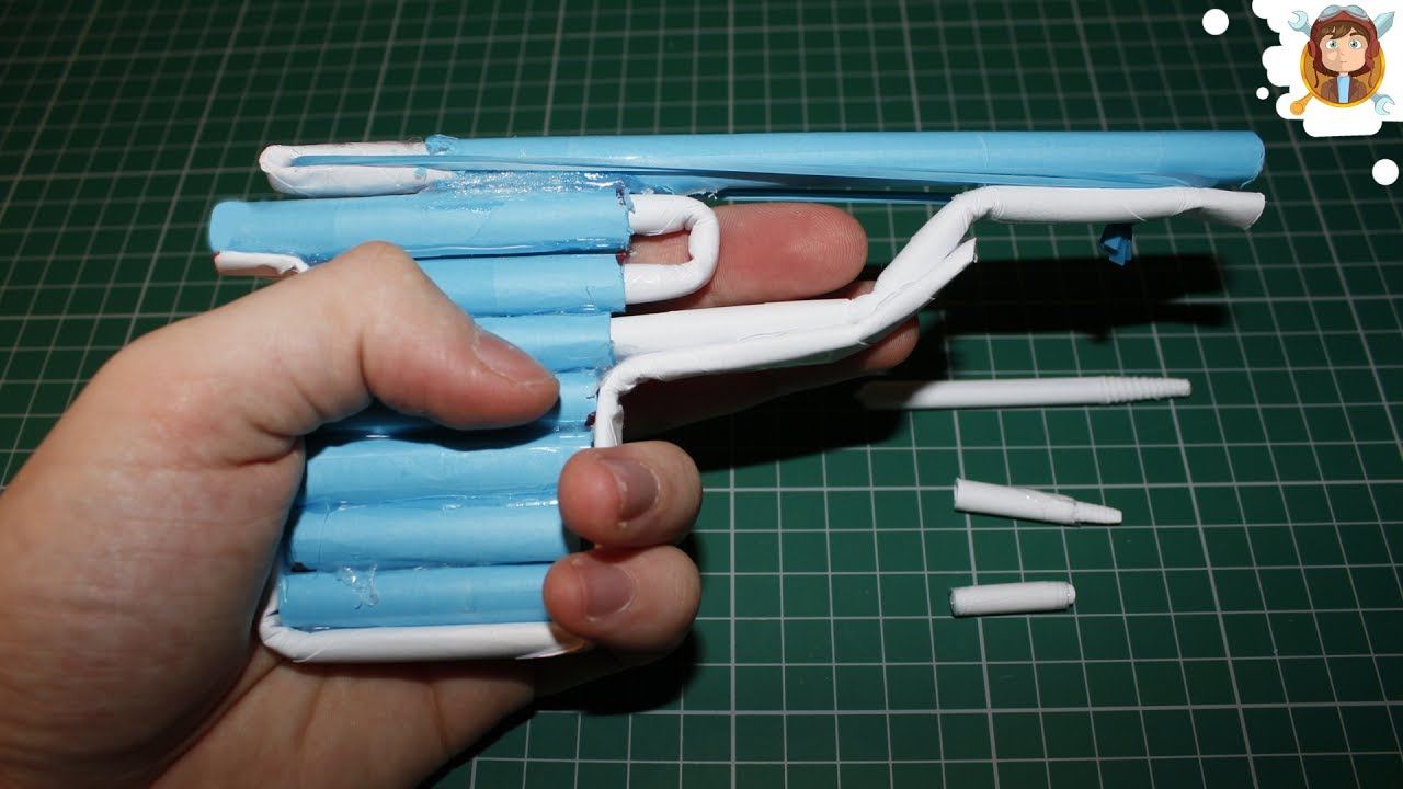 How to make a Paper Gun that Shoots - With Trigger - YouTube