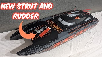 Proboat Blackjack upgraded strut and kickback rudder install