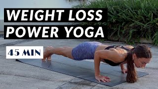 45 MIN WEIGHT LOSS POWER YOGA / Full Body Sweat & Burn screenshot 4