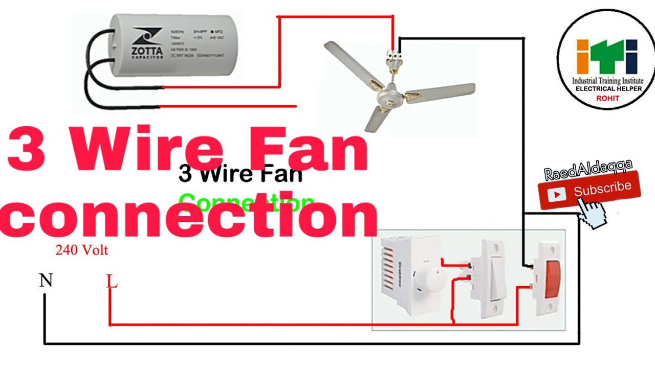 Celling fan 3 wire capacitor wiring diagram|/ #Electrical #Helper by # ...