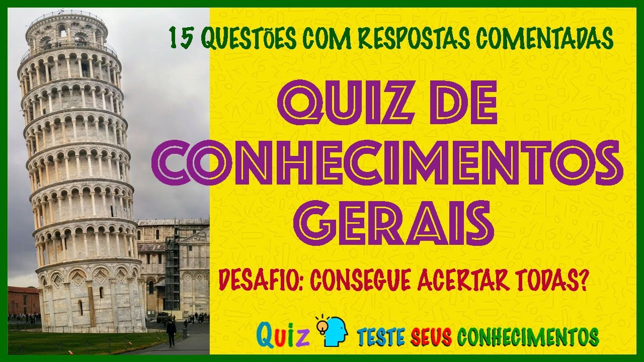 📚 QUIZ CONHECIMENTOS GERAIS #23 - (Teste de Qi) 20 Perguntas