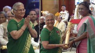 Smt Sudha Murthy Received Padma Bhushan Award By President Murmu | Padma Awards 2023