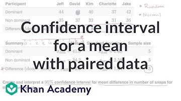 Confidence interval for a mean with paired data | AP Statistics | Khan Academy