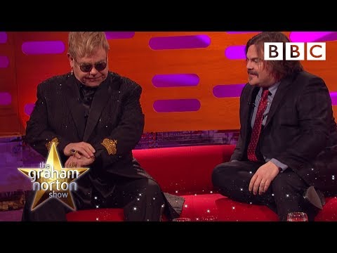 STUNNING Elton John dazzles Jack Black in bejewelled 💎 suit - The Graham Norton Show