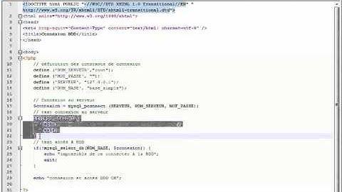 PHP et MySQL Se connecter à une BDD MySQL via PHP