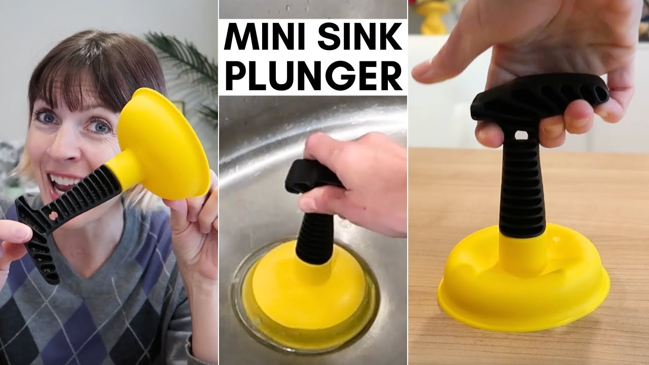 Plungeroo Sink Plunger, Powerful Mini Plunger with Short Handle,  Easy-to-Use Small Unclogging Tool for Bathroom Drains, Shower, Bathtub,  Toilet, RV