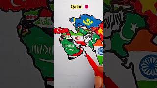 Draw Flag Map of Qatar 🇶🇦 #qatar #flag