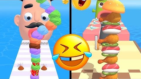 Ice cream stack Runner Vs Burger Master - All Levels Satisfying Walkthrough Gameplay Part 2