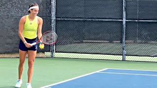 Caroline Garcia - San Diego 2022 Practice With Slow Motion Groundstrokes And Serve