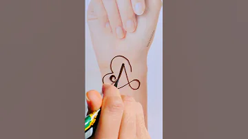 A Letter Mehndi Design | Creative "A"  Alphabet Mehndi Tattoo Design