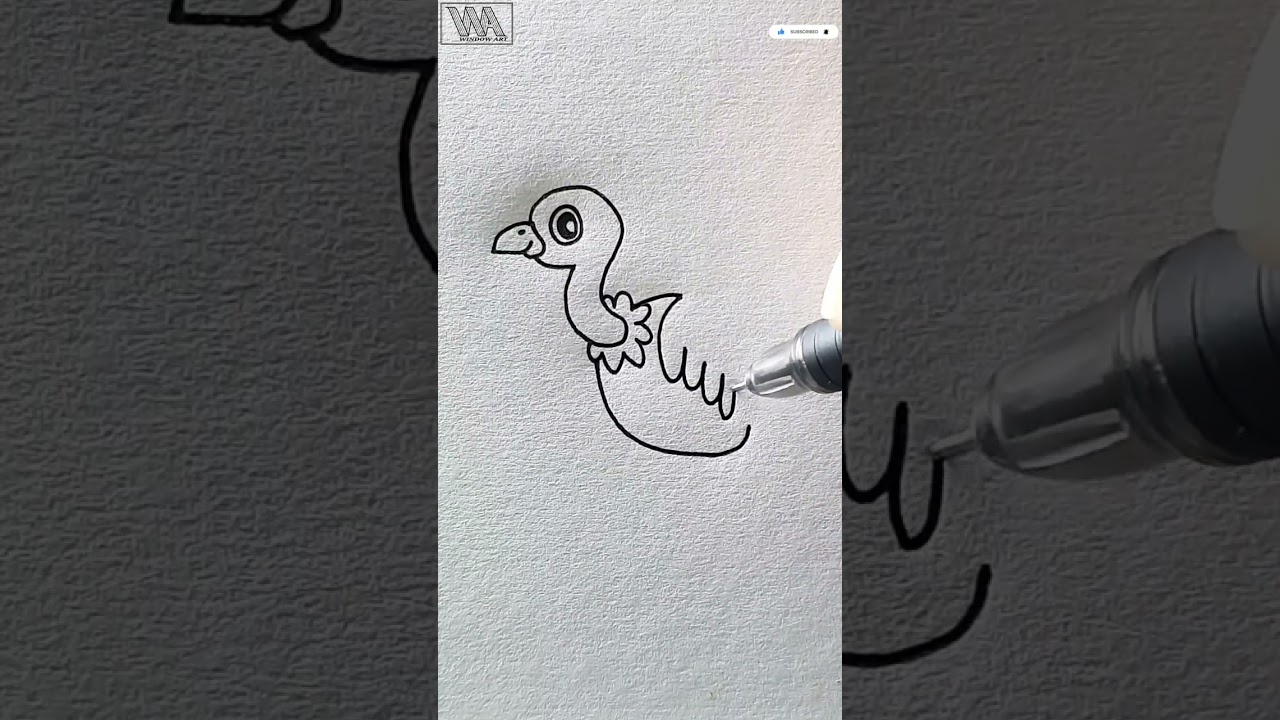Simple Drawing Shorts | Vulture Drawing Tutorial | #shorts #viral #video