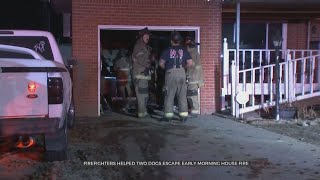 Tulsa Firefighters Rescue 2 Dogs From Early-Morning House Fire