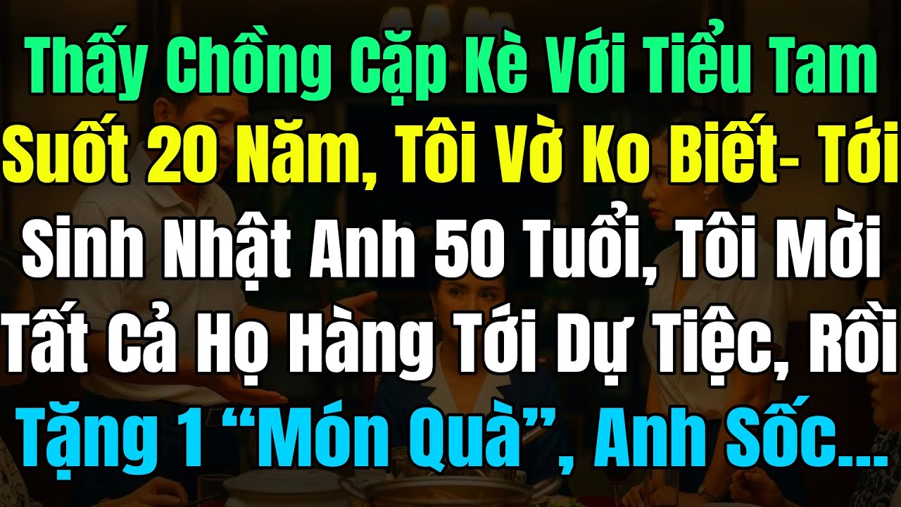 Chồng Ngoại Tình Với Tiểu Tam 20N Tôi Vờ Ko Biết, Tới SN Anh 50T Tôi Mời Cả Họ Tới Dự Tặng 1 Món Quà