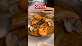 COMIDA TÍPICA EN MADRID 🇪🇸#spainfood #paellademarisco #jamonespaña #montaditos