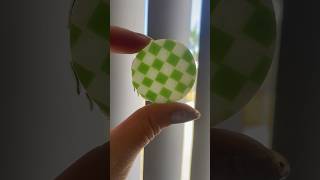 Glowing polymer clay checkerboard | earring components | Cernit | translucent