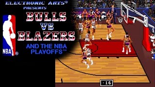 Bulls Vs Blazers and the NBA Playoffs ... (SNES) 60fps Gameplay