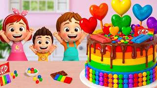 Miniature Rainbow Cake Tutorial 🌈 Satisfying Mini Rainbow Chocolate Heart Cake Recipe 💕🍰 Yummy Teeny screenshot 5