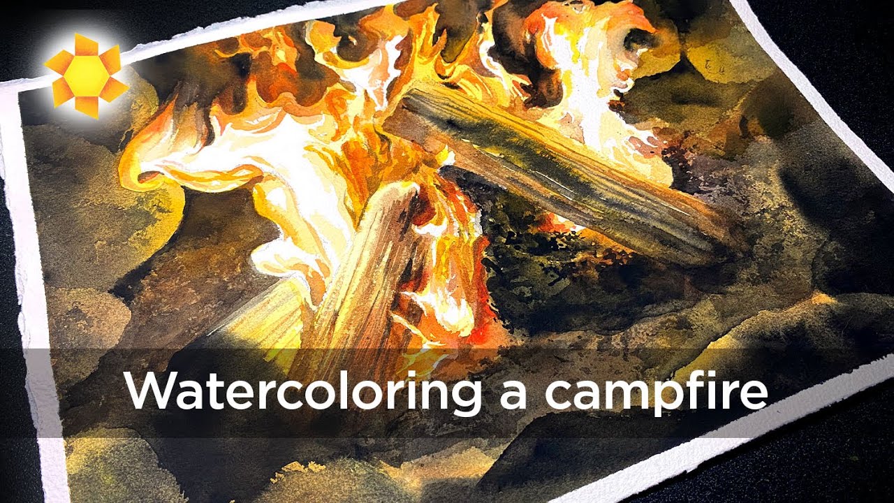 How to paint fire in watercolor